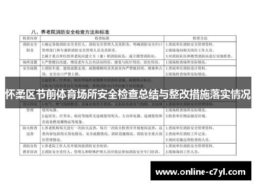 怀柔区节前体育场所安全检查总结与整改措施落实情况